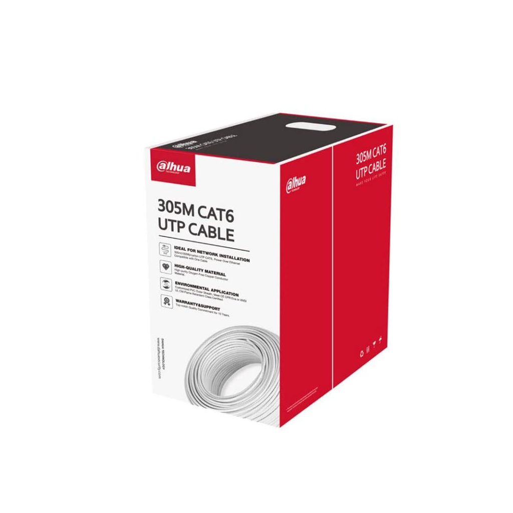 DAHUA DH-PFM923I-6UN-C, CAT6 305m, 24AWG 0.53mm, UTP, %100 Bakır, LSZH Halogen Free Kablo, Mavi Renk