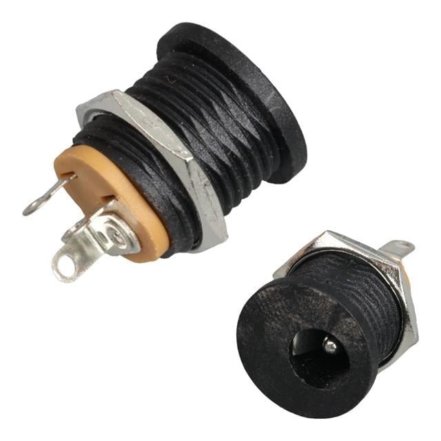 DC Şase Tipi 2.1mm Dişi Güç Soketi - Yuvarlak Somunlu (IC-257A)