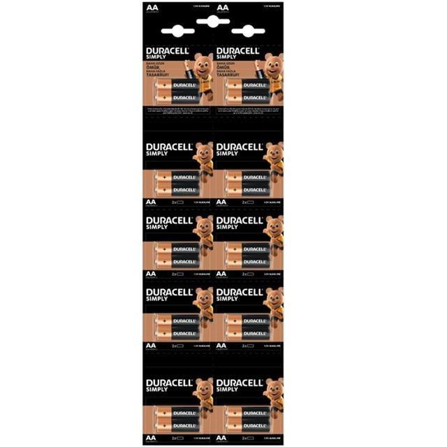 Duracell Alkalin 1.5 Volt AA 20’li Kalem Pil LR6/MN150