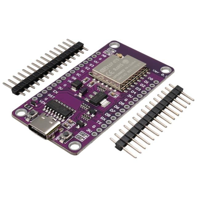 ESP-07S Tabanlı NodeMCU V3 Mor Geliştirme Kartı Harici Anten Girişli ve USB-C Bağlantılı