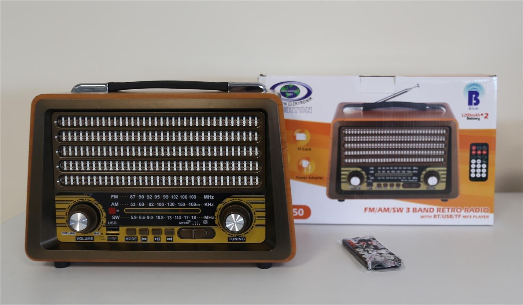 Everton Rt-750  Bluetooth Fm-Usb-Tf-Aux  Şarjlı Nostaljik Radyo