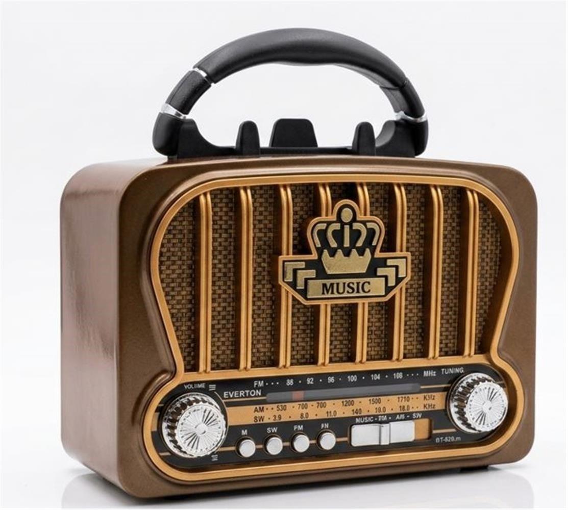Everton RT-826M  Bluetooth-USB-SD-FM Şarjlı  Nostaljik Radyo El Fenerli