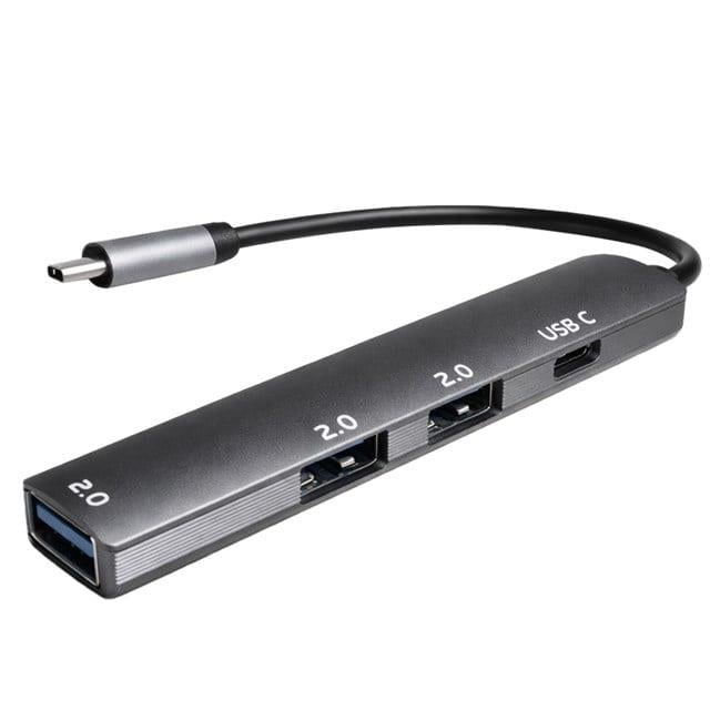 Fully S-802K 4'ü 1 Arada USB-A Type-C Hub Dönüştürücü Alüminyum Gövde Ultra İnce Tasarım