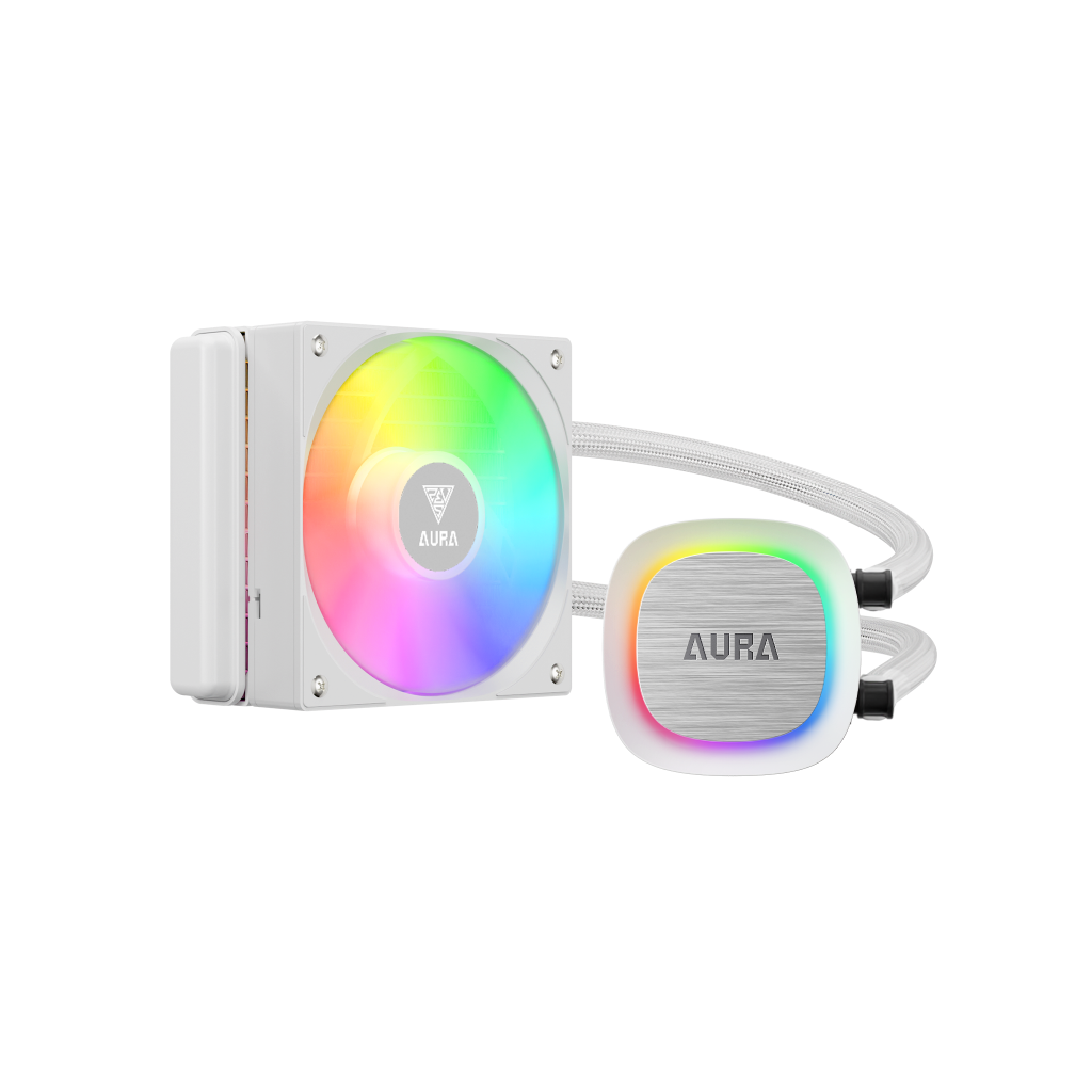 GAMDIAS AURA GL120 V2 WH, White Edition, 120mm,  RGB, 1 Fanlı, CPU Sıvı Soğutma