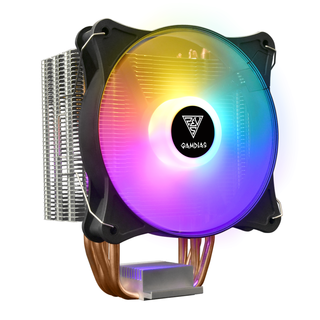 GAMDIAS BOREAS E1-410 Lite, ARGB, 120mm, CPU  Kule Tipi Hava Soğutma, Doğrudan Temas Teknolojisine Sahip 4 adet Gelişmiş Bakır Isı Borusu (AMD AM4 ve INTEL Tüm işlemciler ile uyumlu)