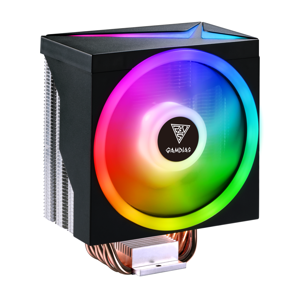 GAMDIAS BOREAS M1-610, LED Lights, 120mm, CPU  Kule Tipi Hava Soğutma, Doğrudan Temas Teknolojisine Sahip 6 adet Gelişmiş Bakır Isı Borusu (AMD AM4-AM5 ve INTEL Tüm işlemciler ile uyumlu)