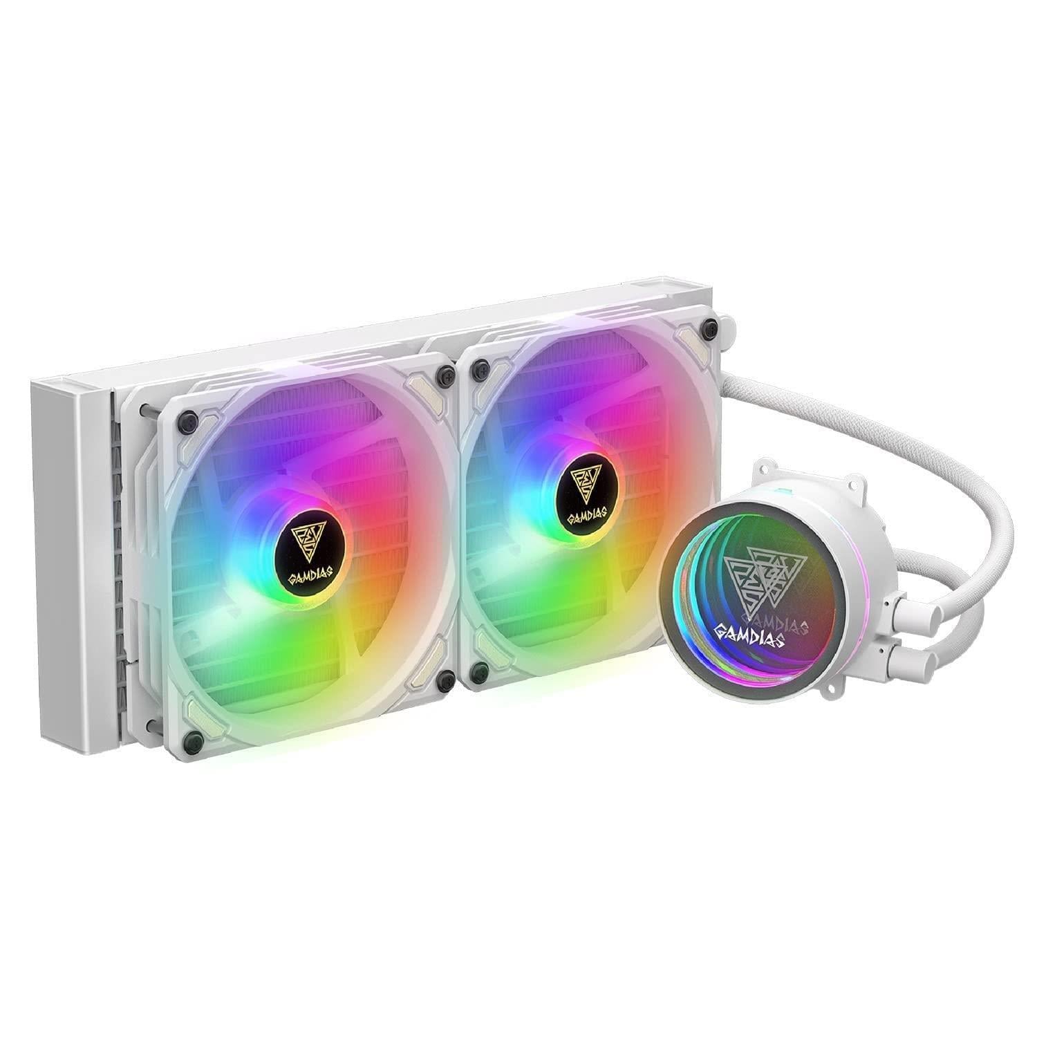 GAMDIAS CHIONE M3-240W 240MM WHITE EDITION LGA1200/AM4-LGA1700/AM5 SOKET ARGB SIVI SOĞUTMA