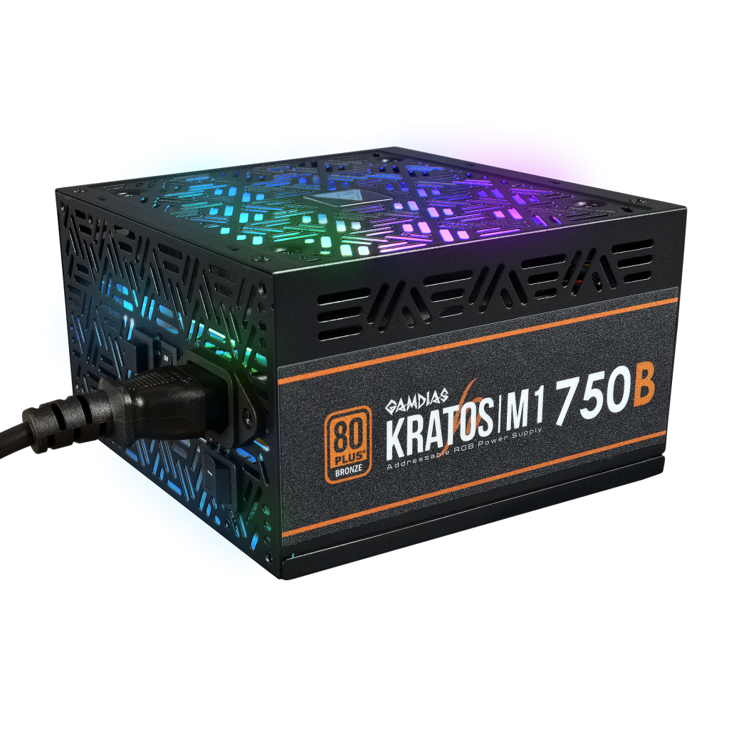 GAMDIAS KRATOS M1-750B, 750W, 80+ Bronze,  Aktif PFC, RGB, GAMING, ATX, Power Supply (PSU)