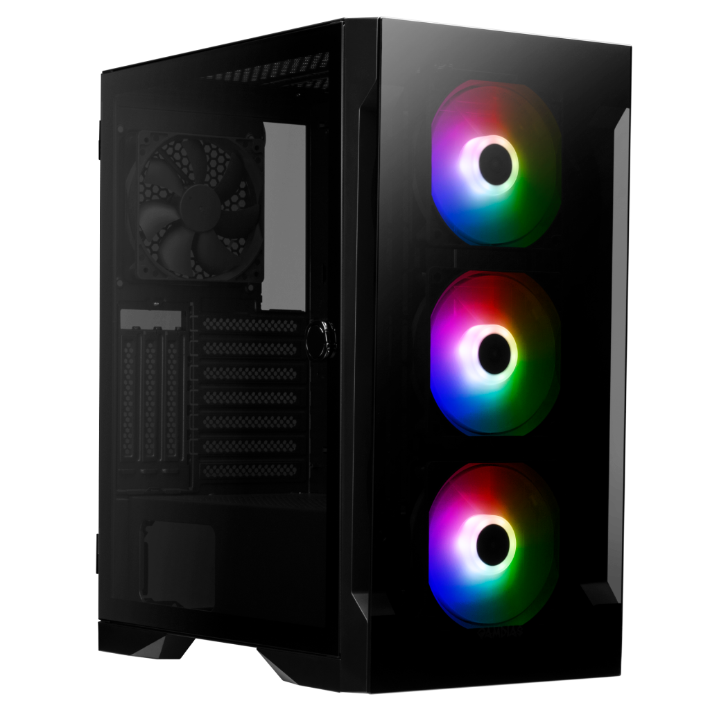 GAMDIAS TALOS E2 Elite, 750W, 80+ Bronze, Tempered Glass, ARGB, ATX GAMING KASA