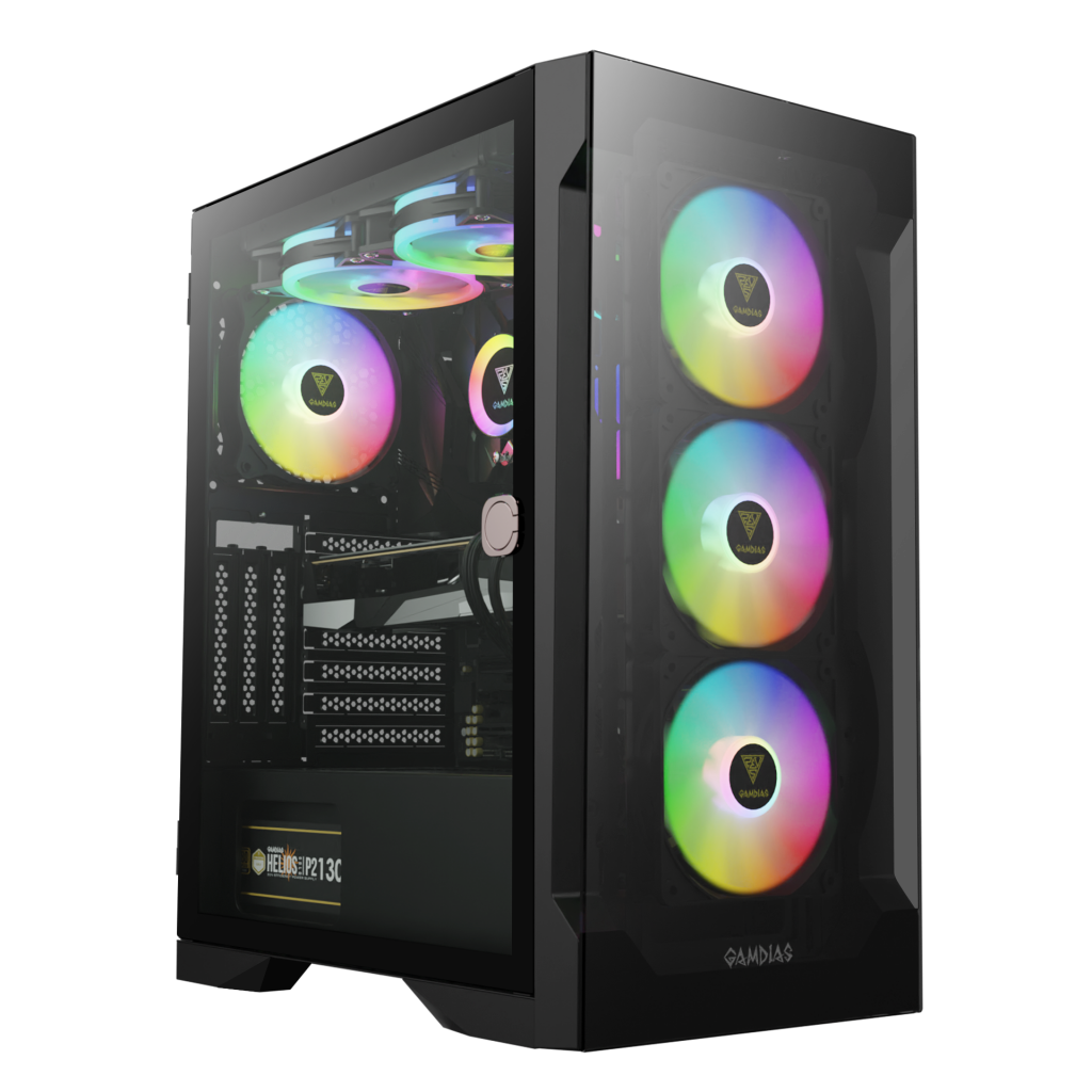 GAMDIAS TALOS E2 Elite, 850W, 80+ Bronze, Tempered Glass, ARGB, ATX GAMING KASA