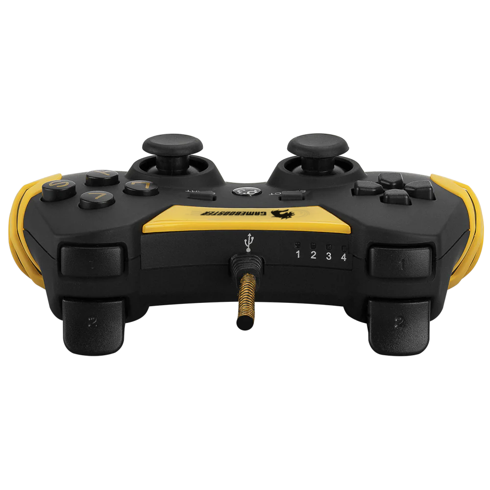 GAMEBOOSTER GB-J54Y USB Kablolu Oyun Kolu, Çift Titreşim Motorlu, Ergonomik Sarı Tasarım, PC ve PS3 Uyumlu Gamepad