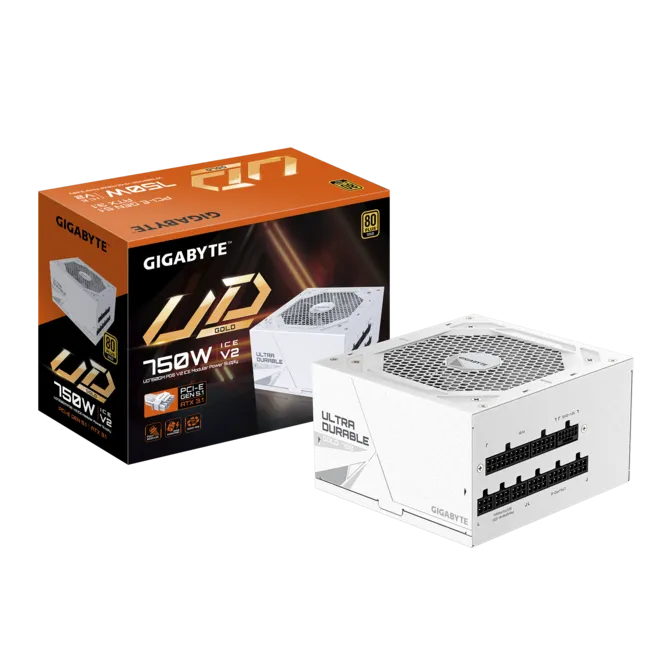 GIGABYTE 750W 80+ GOLD GP-UD750GM PG5 ICE Tam Modüler Power Supply