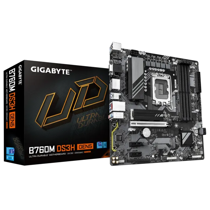 GIGABYTE B760M DS3H GEN5 DDR5 HDMI-DP TYPEC PCIE 4.0 1700p mATX