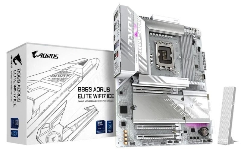 GIGABYTE B860 AORUS ELITE WIFI7 ICE WIFI7 DDR5 HDMI-DP TYPEC PCIE 5.0 1851p ATX BEYAZ