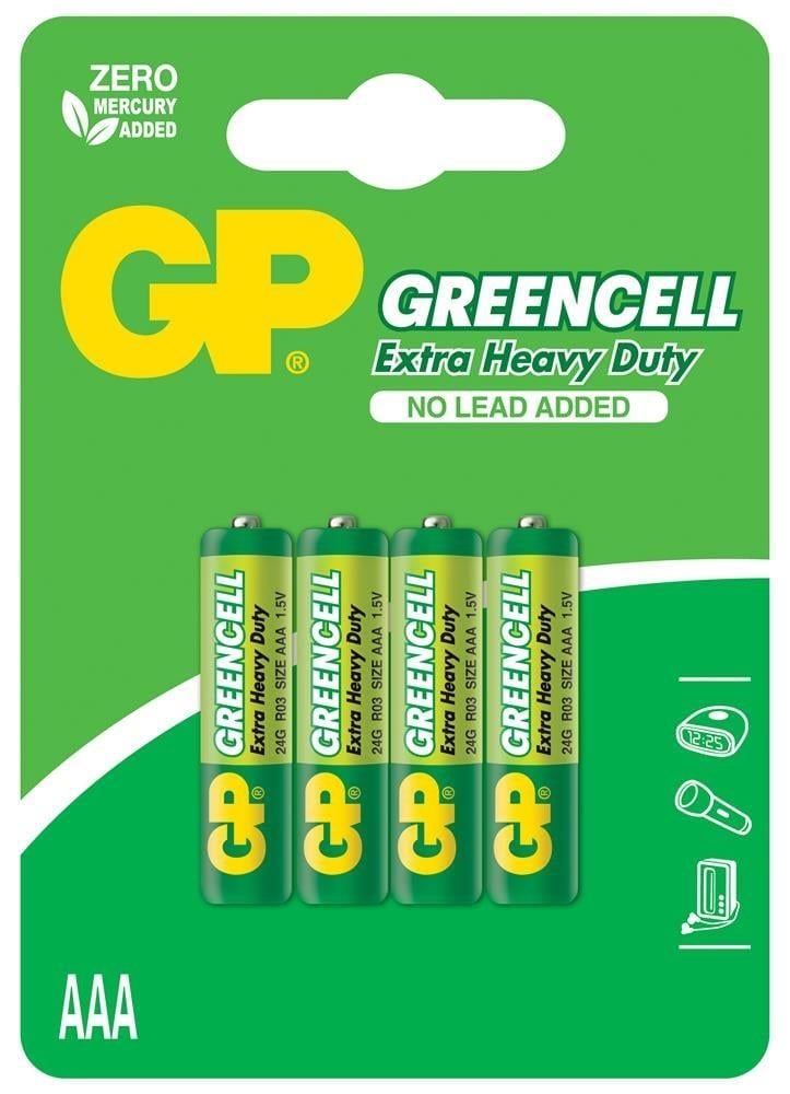 GP Greencel R03 AAA Boy İnce Çinko Kalem Pil 4'lü Paket GP24G-U4
