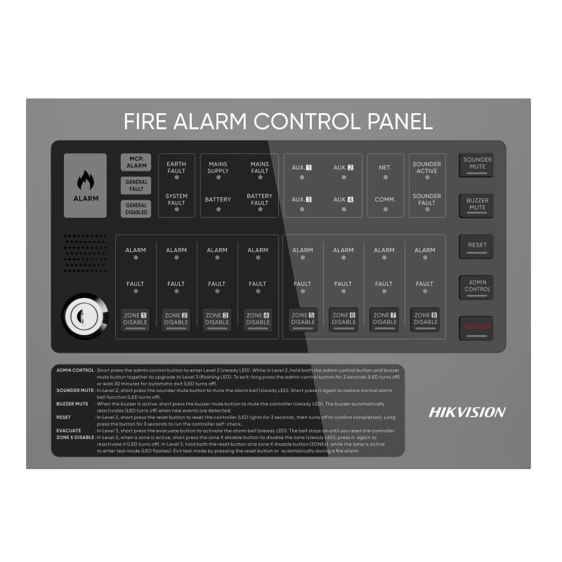 HIKVISION EN54 Konvansiyonel 8 Bölgeli Yangın Alarm Paneli HF-C108
