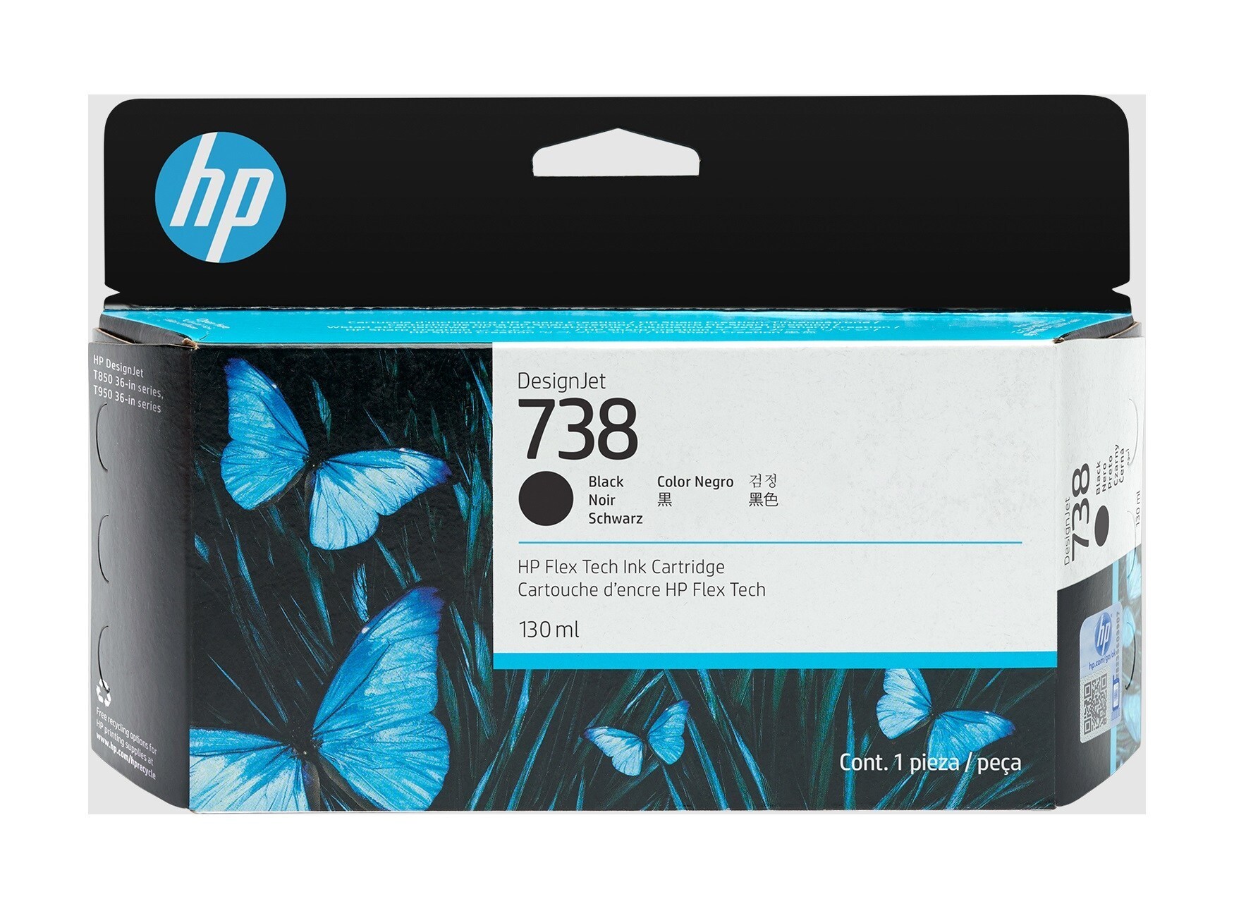 HP 738 498N4A Siyah 130ml Orijinal DesignJet Mürekkep Kartuşu