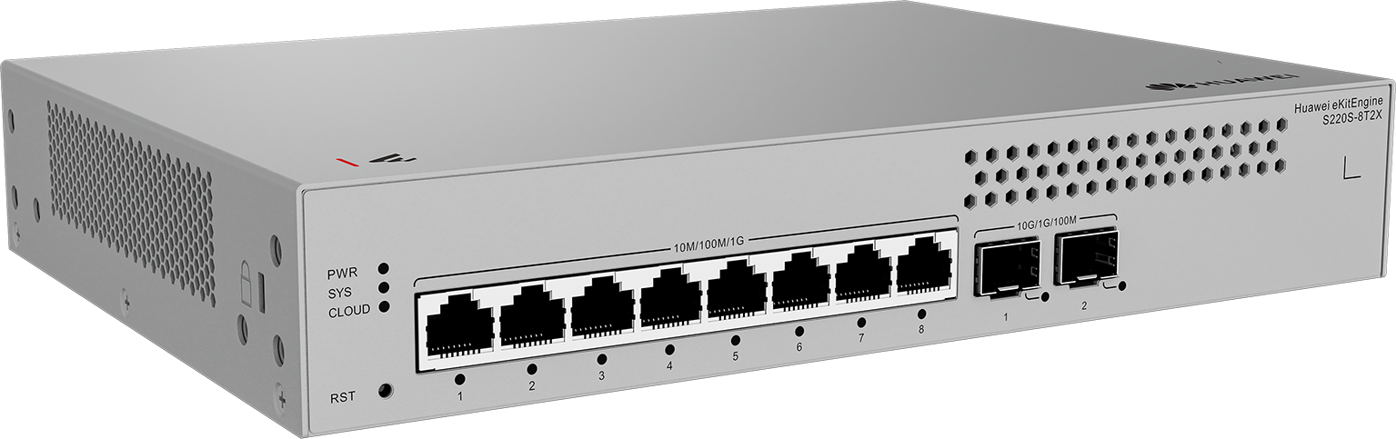 HUAWEI 8port 2-SFP Gigabit Layer2 Yönetilebilir Switch RackMount eKIT S220S-8T2X