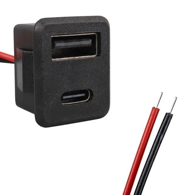 IC-266T-4 Pano Tip Kare Type-C + USB Şarj Soketi Bağlantı Modülü
