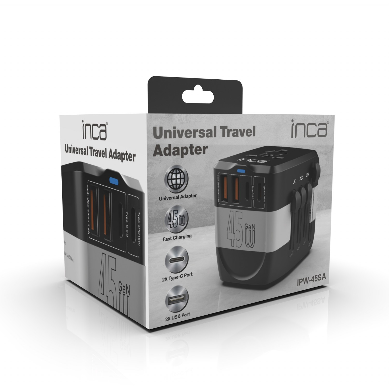 INCA IPW-45SA UNIVERSAL Seyehat Adaptörü