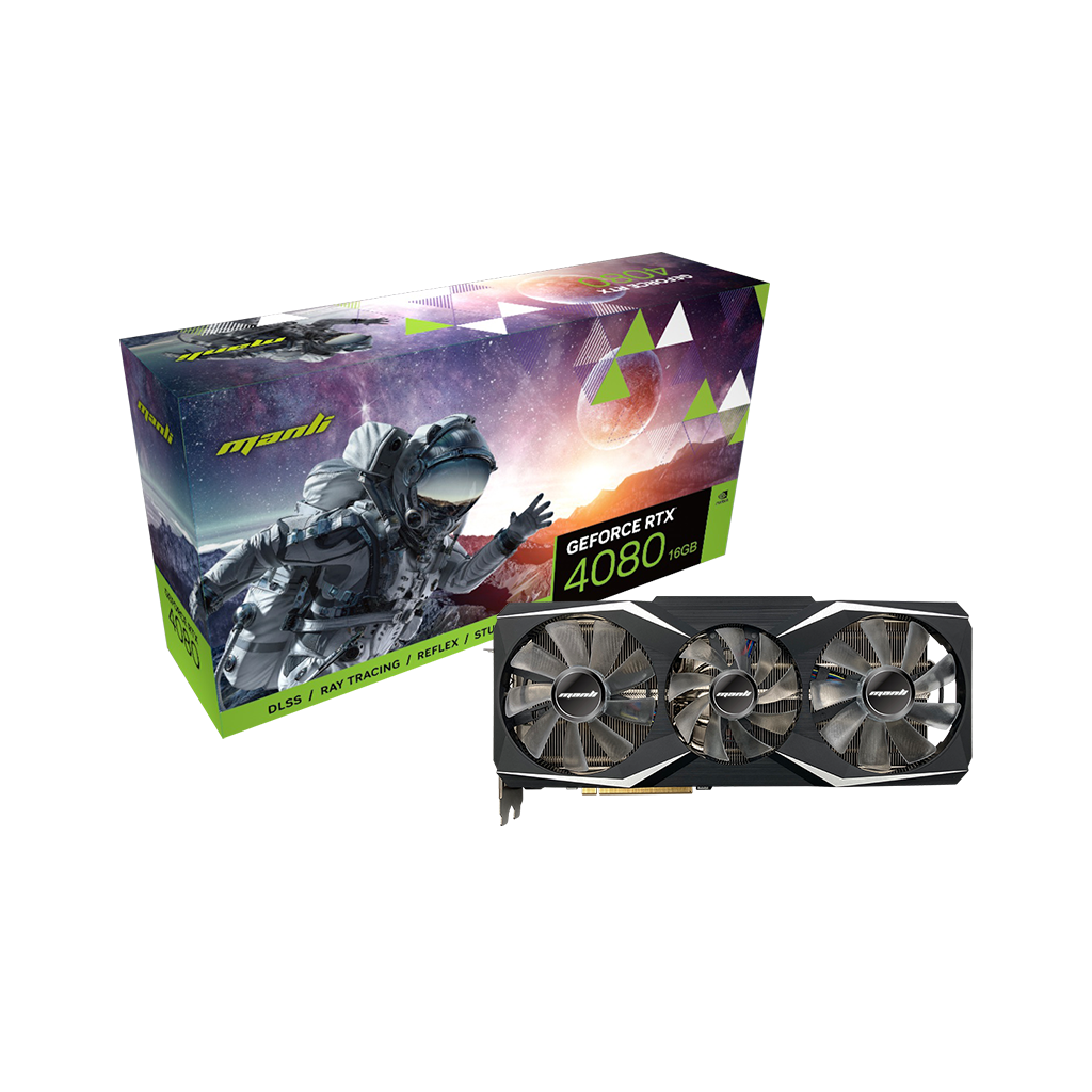 MANLI M-NRTX4080/6RMHPPP-M3520, GEFORCE RTX4080, 16Gb, 256Bit, GDDR6X, 1xHDMI, 3xDP GAMING Ekran Kartı