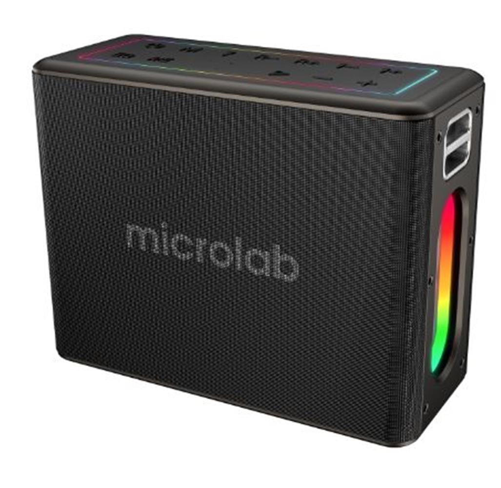 Microlab M60 Vega 15000mAh Batarya  Wireless Mikrofonlu Siyah Gri Usb + Tf Kart + Bluetooth Powerban