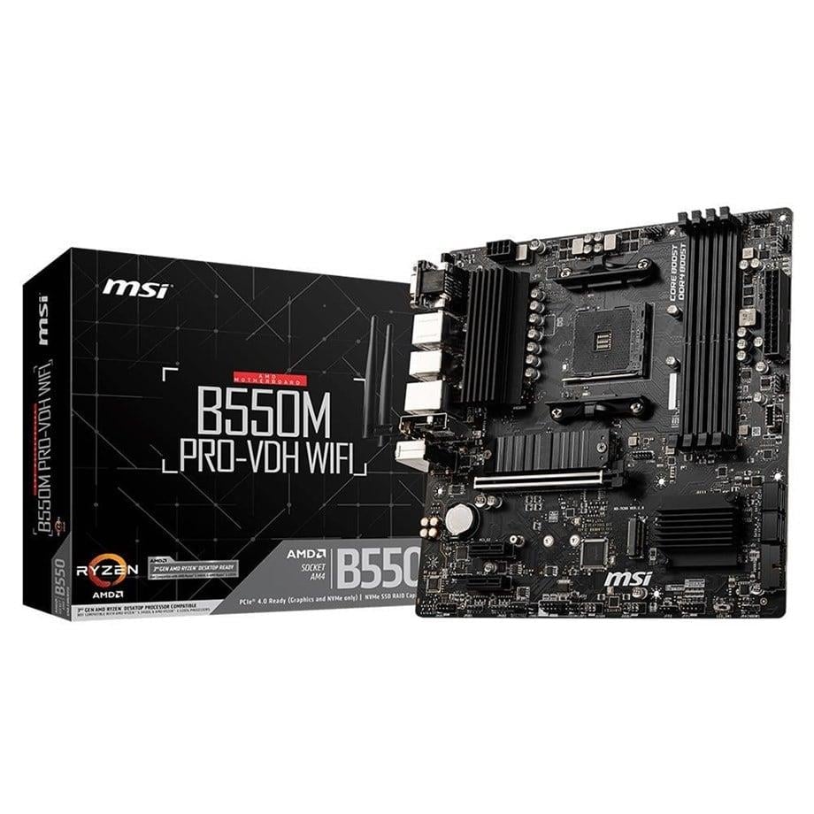 MSI B550M PRO-VDH WIFI DDR4 4400(OC) HDMI MATX AM4