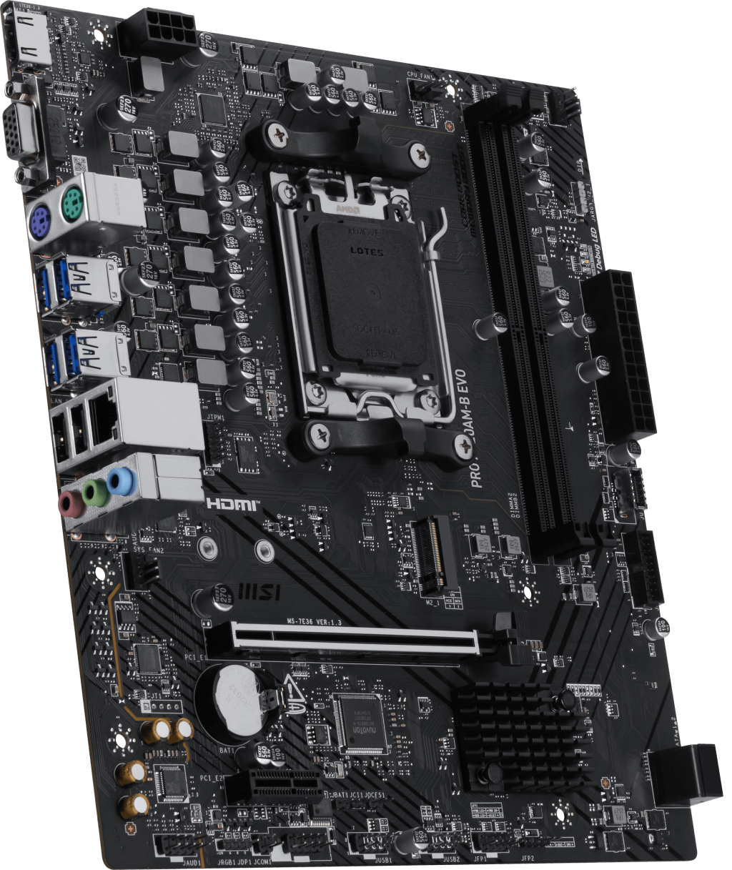 MSI PRO A620AM-B EVO DDR5 HDMI PCIE 4.0 AM5 mATX