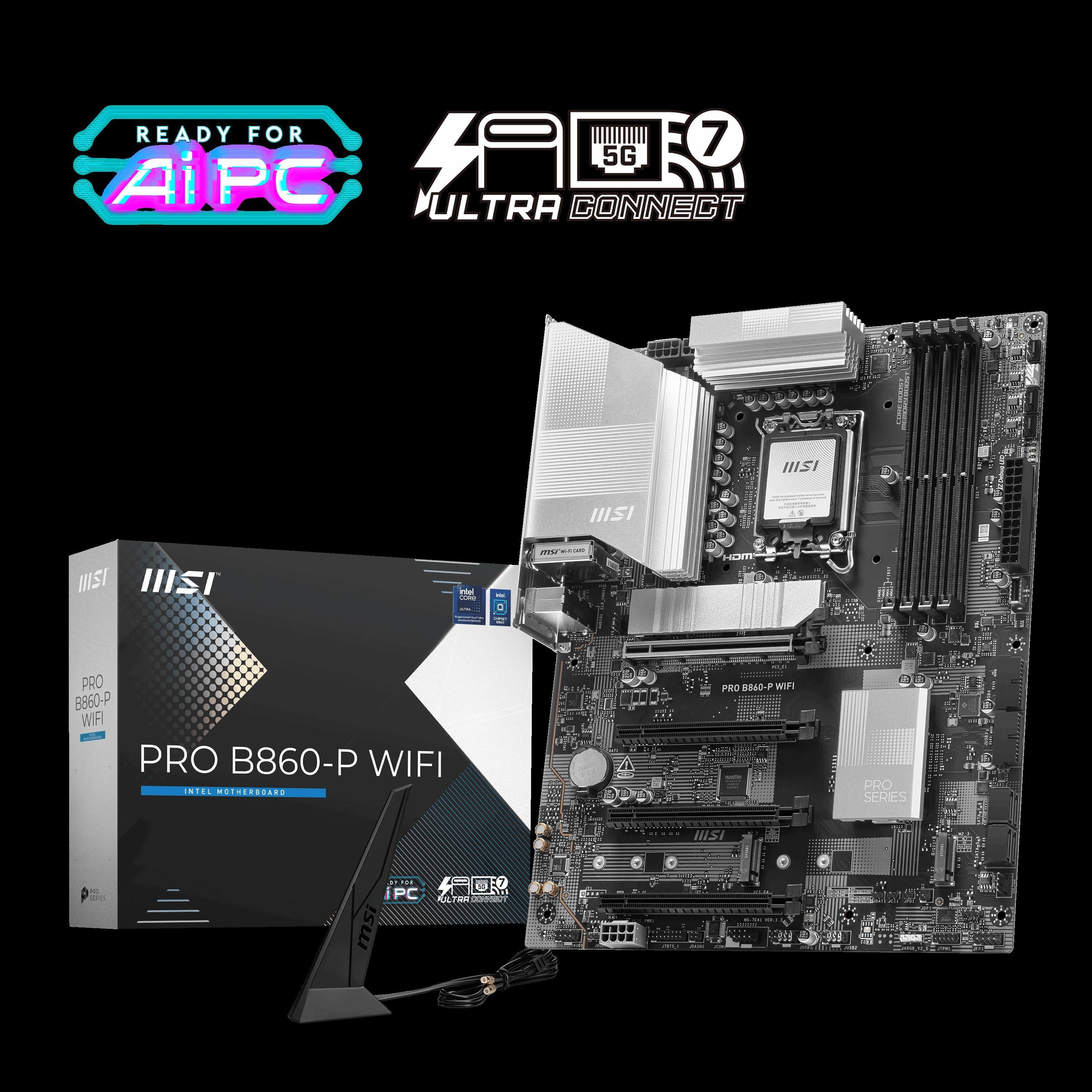 MSI PRO B860-P WIFI SOKET 1851 DDR5 8600MHZ(OC) 3xM.2 1x TB4 HDMI DISPLAY 5G LAN WIFI 7 ATX