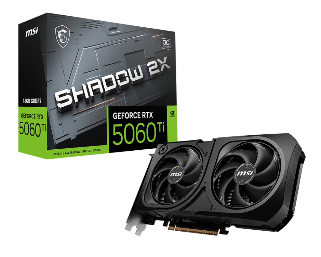 MSI RTX5060TI 16GB SHADOW 2X OC GDDR7 128bit HDMI DP PCIe 5.0