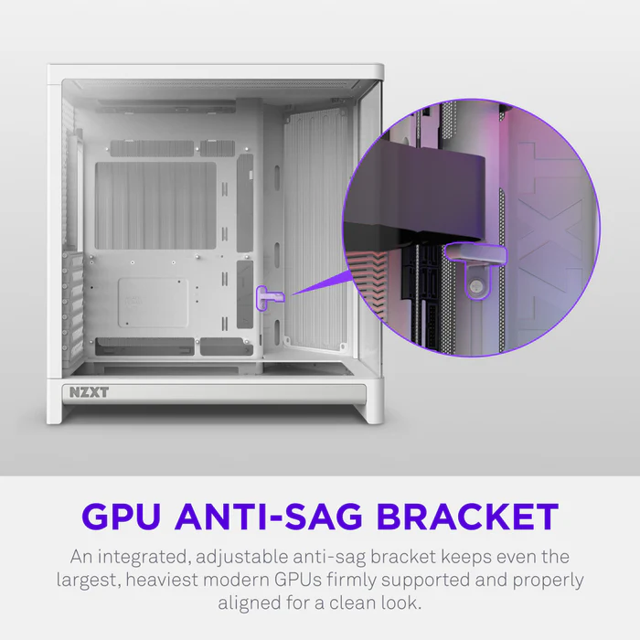 NZXT H6 RGB+ CC-H62FW-P1 Dual-Chamber Gaming Mid-Tower PC Kasası Beyaz