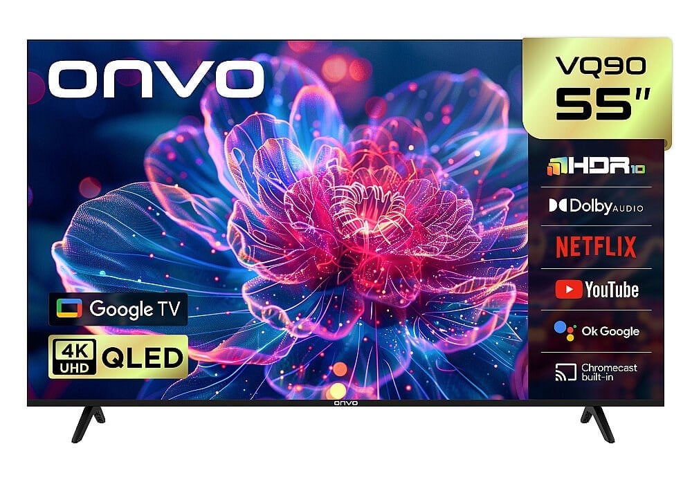 ONVO 55VQ90F3UA 55'' 140 Ekran Uydu Alıcılı 4K Ultra HD Google Smart QLED TV