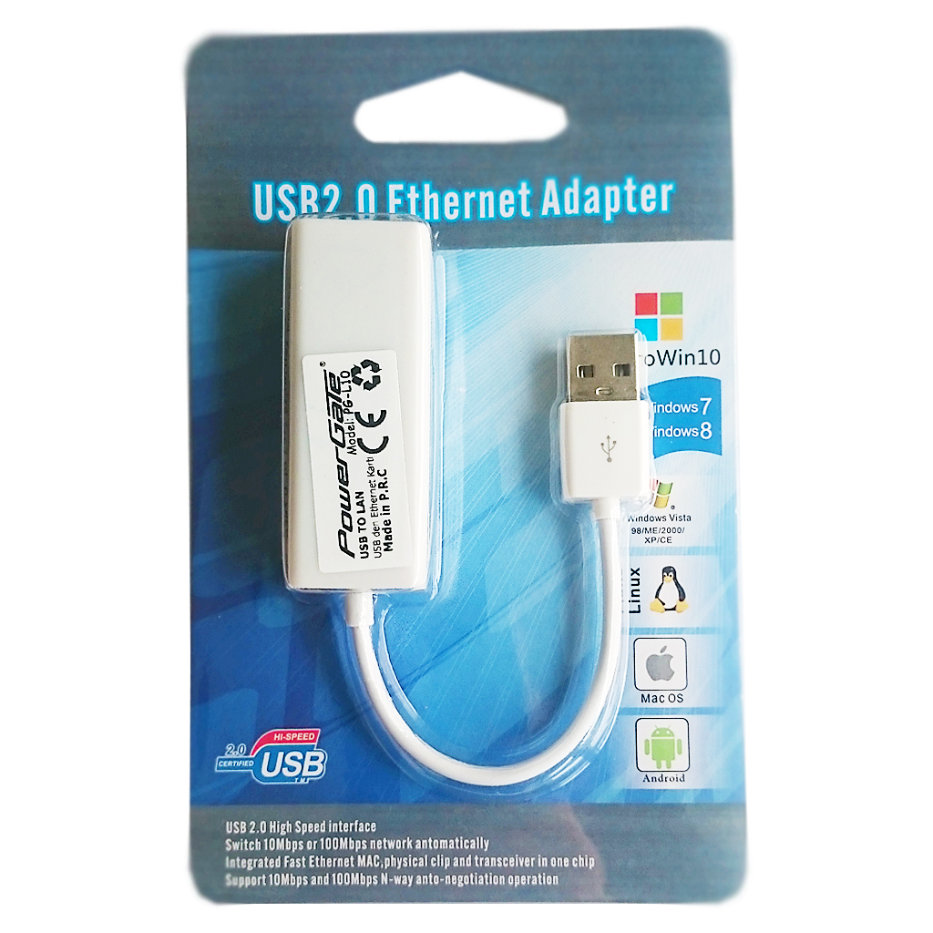 POWERGATE PG-L10, MegaBit, USB 2.0, Ethernet Kartı