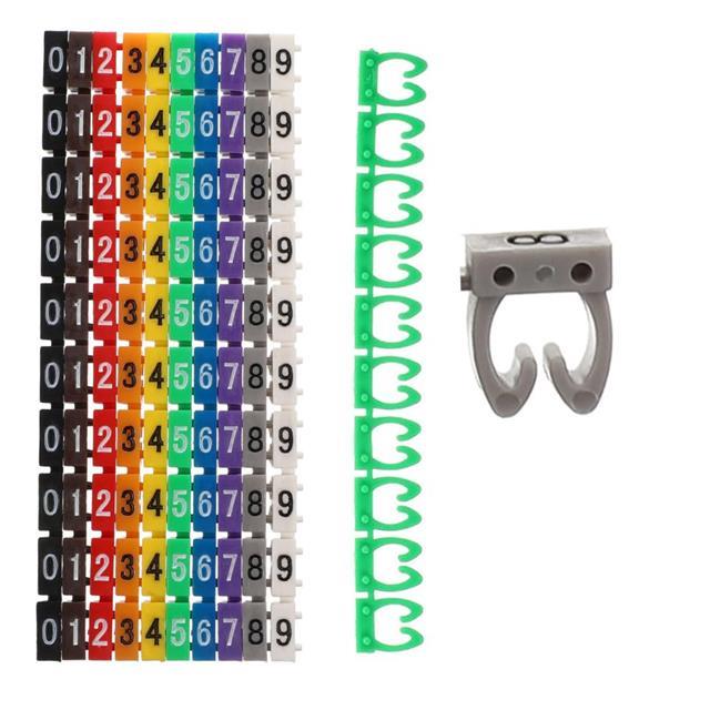 PowerMaster 0-9 Dijital Kodlu Renkli Kablo İşaretleyici 2,5mm (100lü Paket)