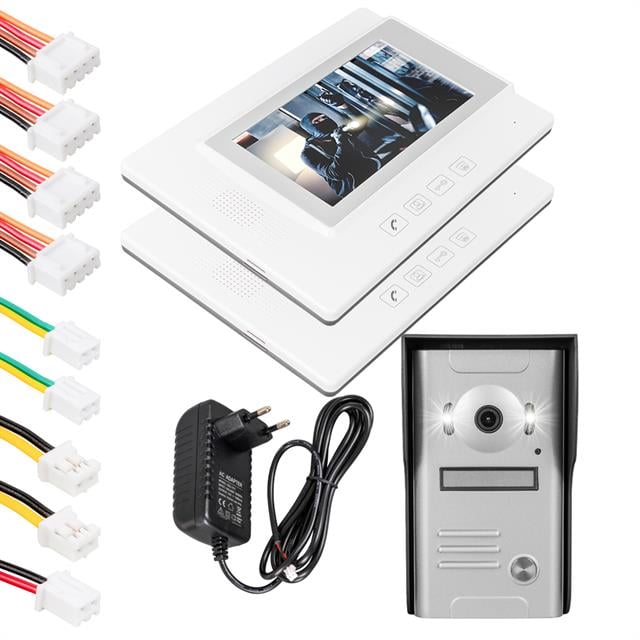 PowerMaster 37M 2 Daire 7'' Görüntülü Diafon Kapı Zili Interkom Akıllı Ev Güvenliği Sistemi