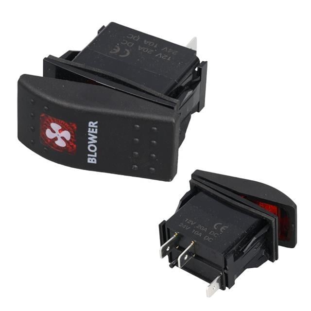 PowerMaster ﻿Havalandırma Sembollü Işıklı 3 Pinli On-Off 12-24V Marin Switch