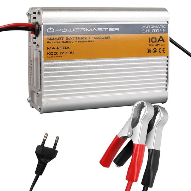 PowerMaster MA-1210A 12 Volt - 10 Amper Akıllı Hızlı Akü Şarj Cihazı Analog Amper Göstergeli