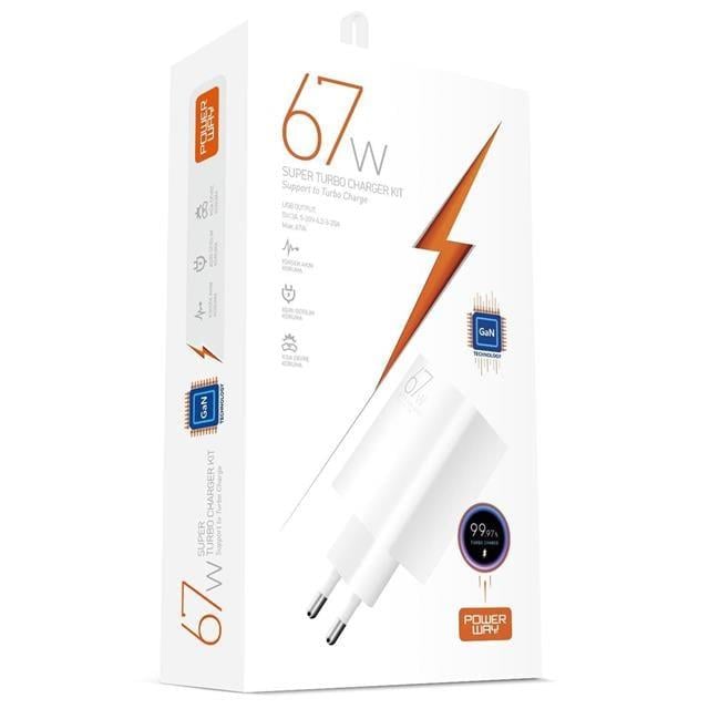 Powerway M67 Süper Turbo 67W USB-A Çıkışlı Hızlı Telefon Şarj Adaptörü (5-20V 3-25A)