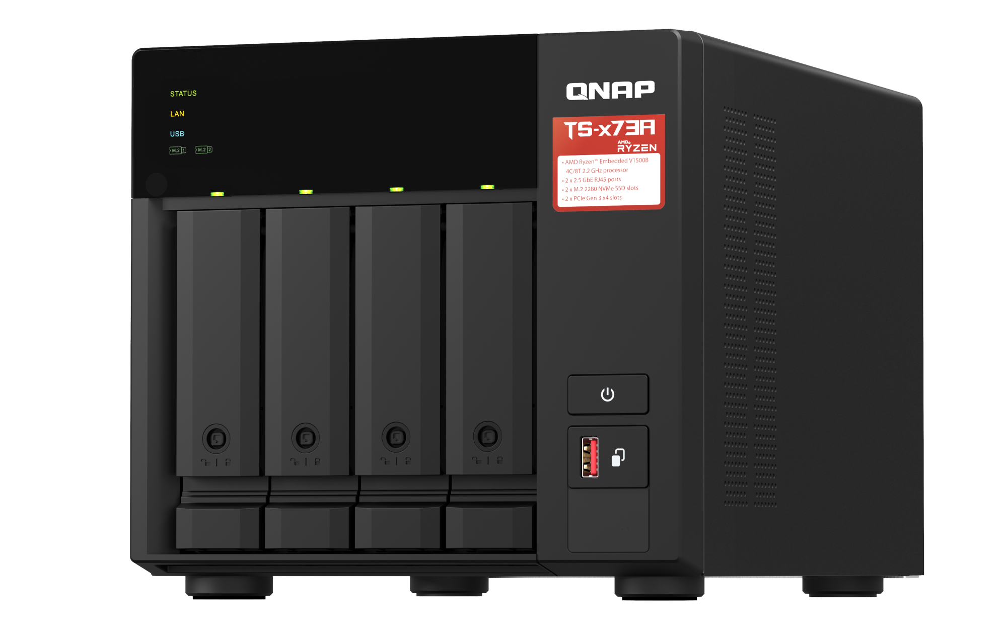 QNAP 4diskli Ryzen V1500B-8GB RAM-2-2.5GbE Nas Server TS-473A