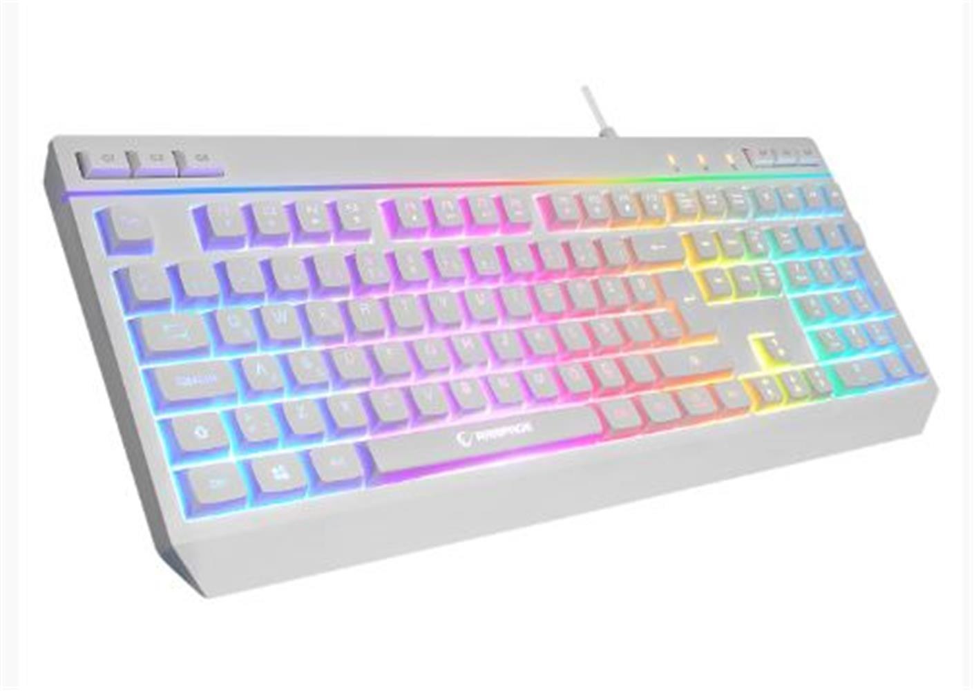 Rampage KM-R57  Beyaz RGB Aydınlatmalı Q Oyuncu Multmedia Klavye ve 12800 DPI Mouse Gaming Set
