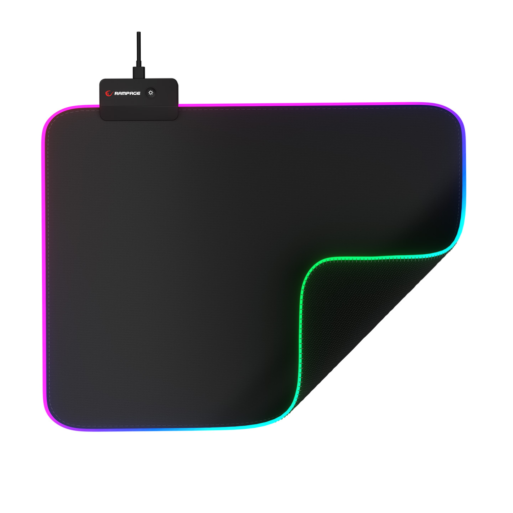 Rampage MP-23, BLITZ M RGB, 252x328x3mm, RGB Led, Gaming, MOUSE PAD (Siyah)