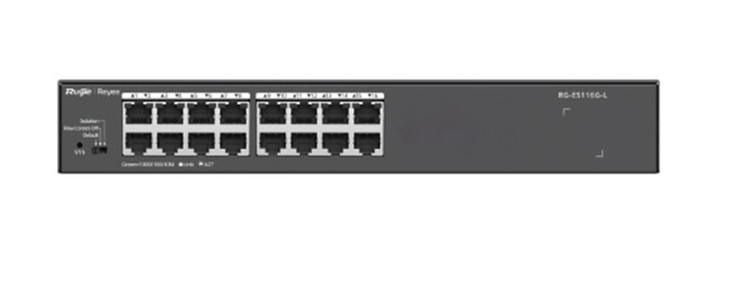 Ruijie Reyee RG-ES116G-L 16 Port 10-100-1000 Mbps Switch Metal Kasa