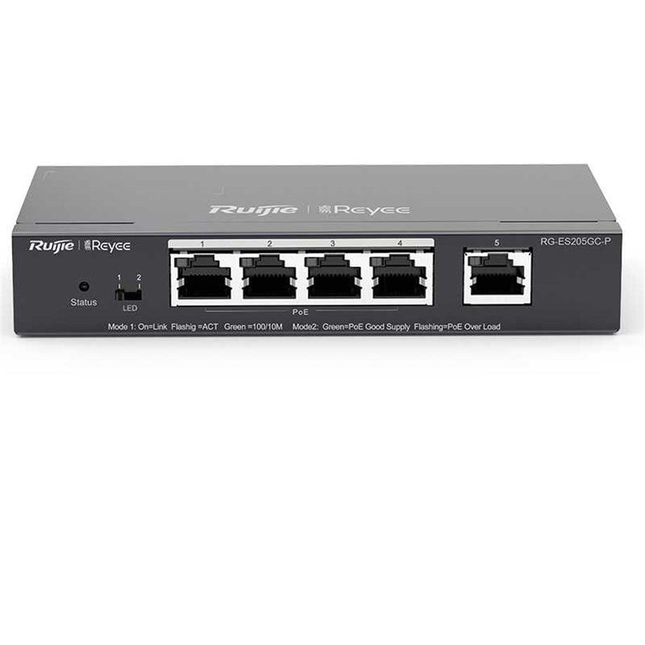 RUİJİE-REYEE RG-ES205GC-P 4XGE-1XGE UPLİNK YÖNETİLEBİLİR 54W POE SWİTCH