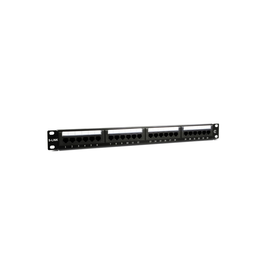 S-LINK SL-F624 Cat6 Patch Panel, 24-Port, UTP, 1U