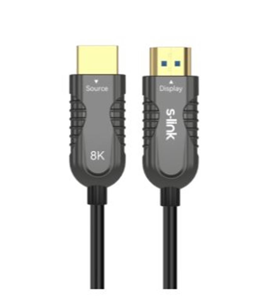S-link SL-HM8K060 HDMI TO HDMI 60m v2.1 8K60 HZ 4K 120HZ Fiber Kablo