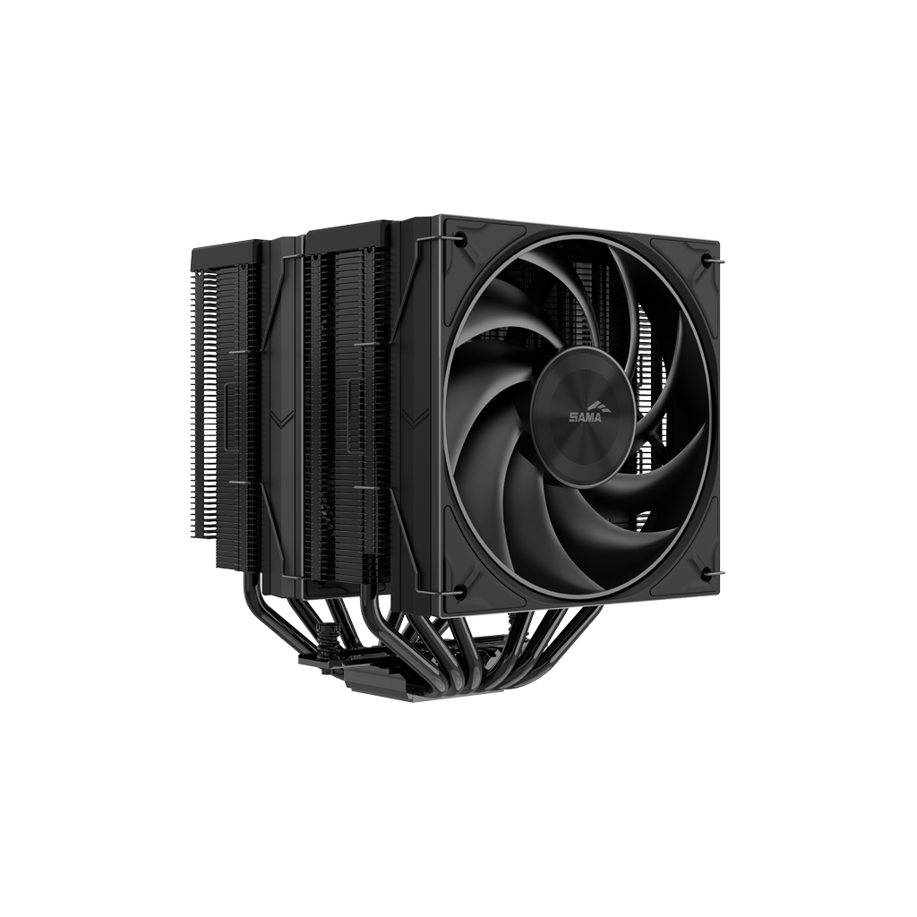 SAMA A60B, Black, 2x120mm MONO Fan, Kule Tipi Hava Soğutma, 6 adet Gelişmiş Siyah Kaplamalı Bakır Isı Borusu, CPU Fan (AMD ve INTEL Tüm işlemciler ile uyumlu)