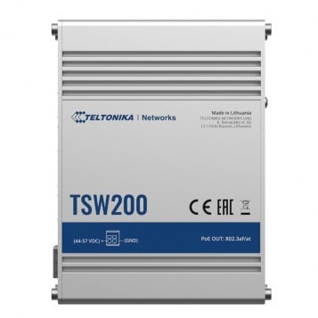 TELTONIKA 8port 240W 2-SFP PoE+ Gigabit Endüstriyel Yönetilemez Switch TSW200
