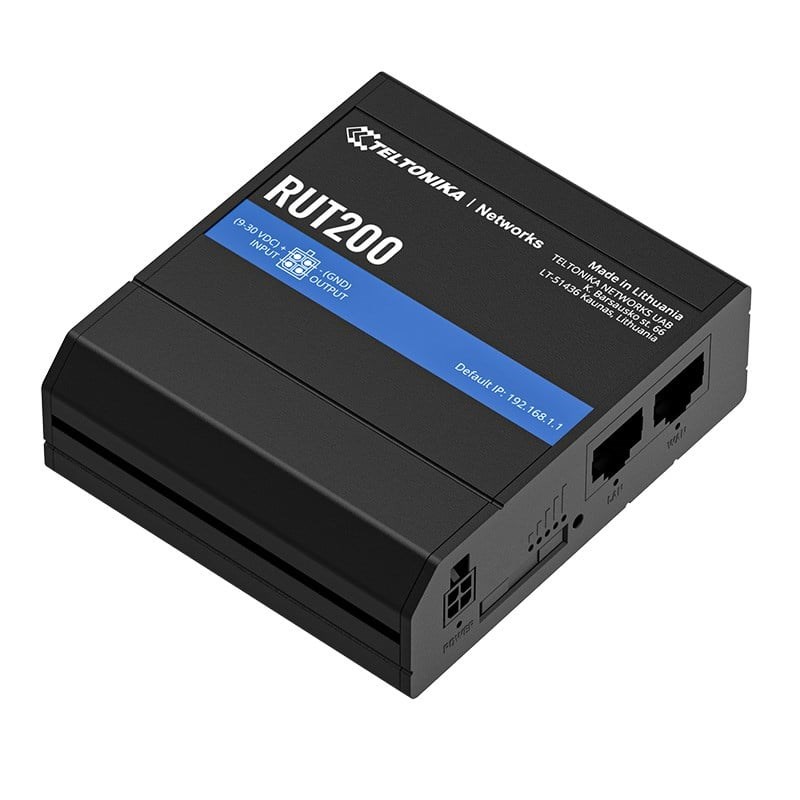 TELTONİKA RUT200 ESIM 150MBPS 2PORT 1X LAN 1X WAN 1 ANTEN 802.11b/g/n (Wi-Fi 4) 4G LTE INDOOR ESIM ENDÜSTRİYEL ROUTER