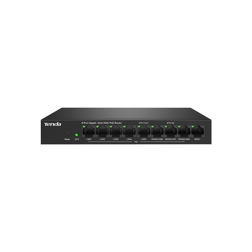 Tenda G0-8G-PoE 9 Port 8 Port Poe+ 10-100-1000 Switch Çelik Kasa POE Router