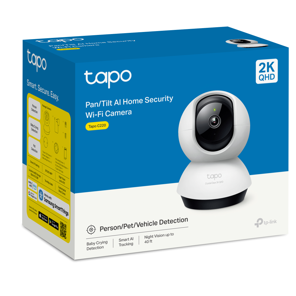 TP-LINK 4MP 4mm Wıfı Kablosuz Pan-Tilt IP Kamera TAPOC220